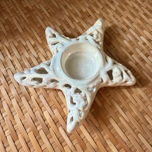 Celestial Star Starfish Shaped Ceramic Incense Candle Holder